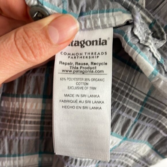 Patagonia Grey Plaid Organic Cotton-Poly Shirt - Picture 5 of 6
